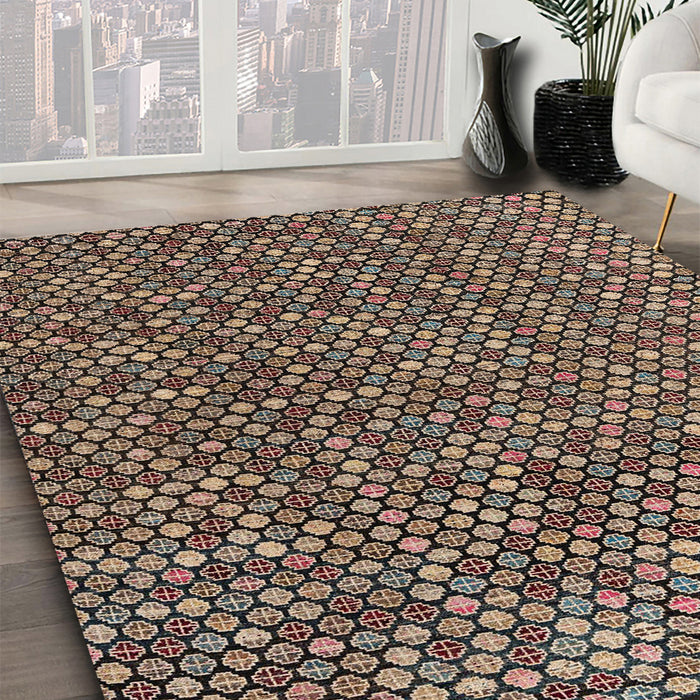 Machine Washable Abstract Night Red Rug in a Family Room, wshabs4540