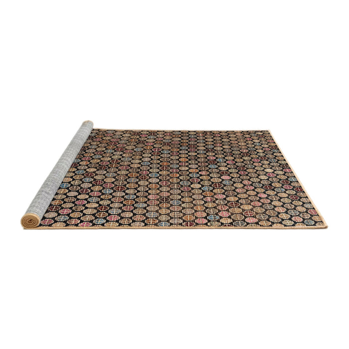 Sideview of Machine Washable Abstract Bakers Brown Rug, wshabs4541