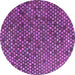 Round Machine Washable Abstract Purple Modern Area Rugs, wshabs4541pur