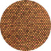 Round Machine Washable Abstract Orange Modern Area Rugs, wshabs4541org