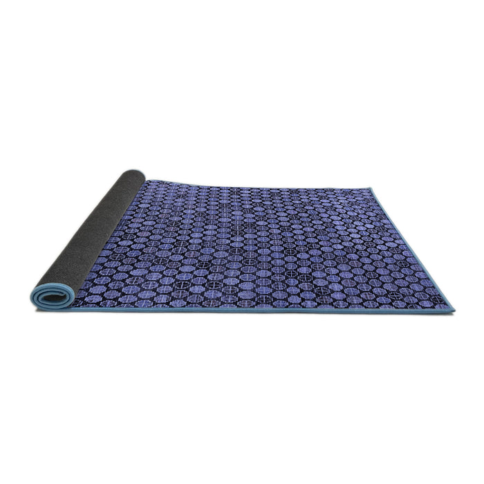 Sideview of Abstract Blue Modern Rug, abs4541blu