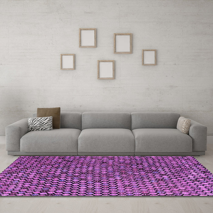 Machine Washable Abstract Purple Modern Area Rugs in a Living Room, wshabs4541pur