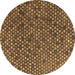 Round Machine Washable Abstract Brown Modern Rug, wshabs4541brn