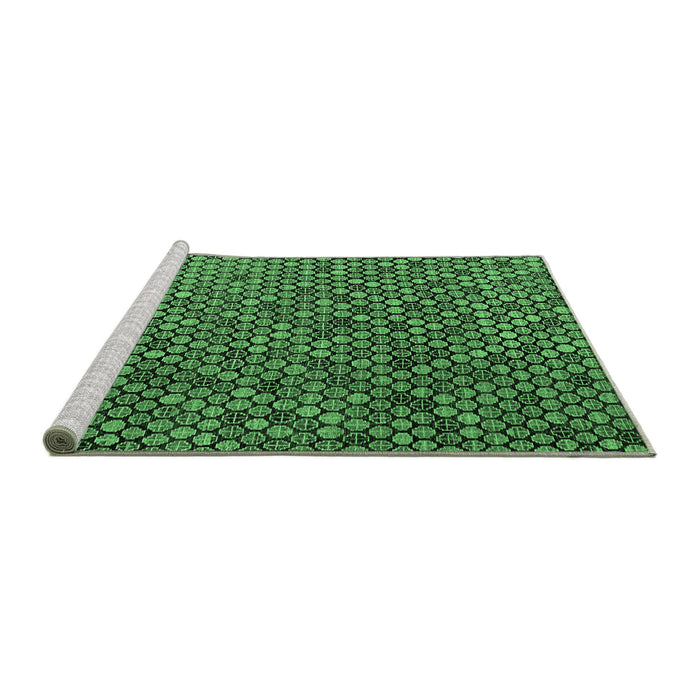 Sideview of Machine Washable Abstract Emerald Green Modern Area Rugs, wshabs4541emgrn