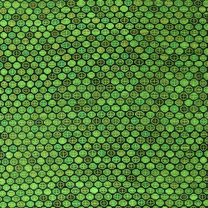 Square Machine Washable Abstract Green Modern Area Rugs, wshabs4541grn