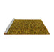 Sideview of Machine Washable Abstract Yellow Modern Rug, wshabs4541yw