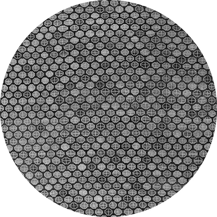 Round Machine Washable Abstract Gray Modern Rug, wshabs4541gry