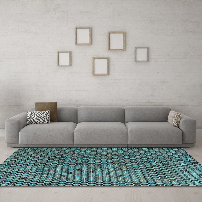 Machine Washable Abstract Light Blue Modern Rug in a Living Room, wshabs4541lblu
