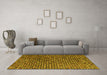 Machine Washable Abstract Yellow Modern Rug in a Living Room, wshabs4541yw