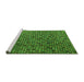 Sideview of Machine Washable Abstract Green Modern Area Rugs, wshabs4541grn