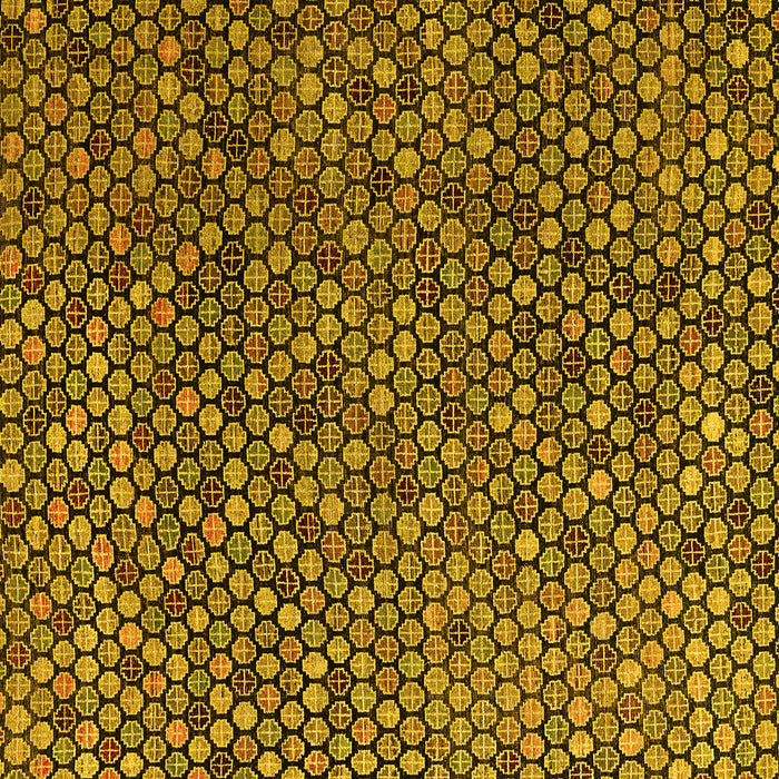 Square Machine Washable Abstract Yellow Modern Rug, wshabs4541yw