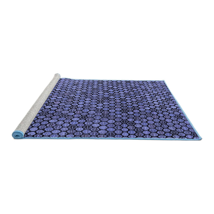 Sideview of Machine Washable Abstract Blue Modern Rug, wshabs4541blu
