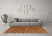 Machine Washable Abstract Orange Modern Area Rugs in a Living Room, wshabs4541org