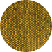 Round Abstract Yellow Modern Rug, abs4541yw