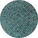 Round Abstract Light Blue Modern Rug, abs4541lblu