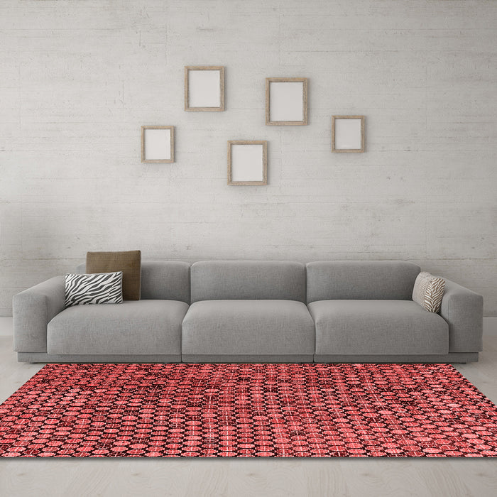 Modern Red Washable Rugs