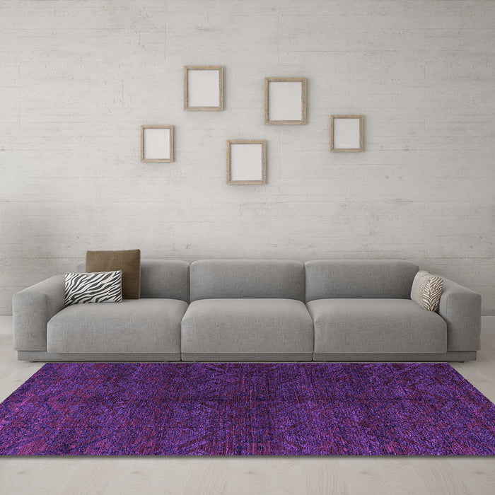Machine Washable Abstract Purple Modern Area Rugs in a Living Room, wshabs4542pur