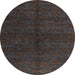 Round Abstract Gray Modern Rug, abs4542