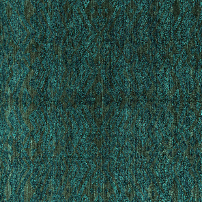 Square Machine Washable Abstract Turquoise Modern Area Rugs, wshabs4542turq
