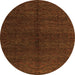 Round Abstract Orange Modern Rug, abs4542org