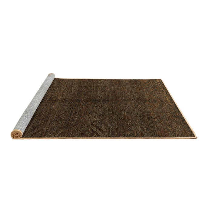 Sideview of Machine Washable Abstract Brown Modern Rug, wshabs4542brn
