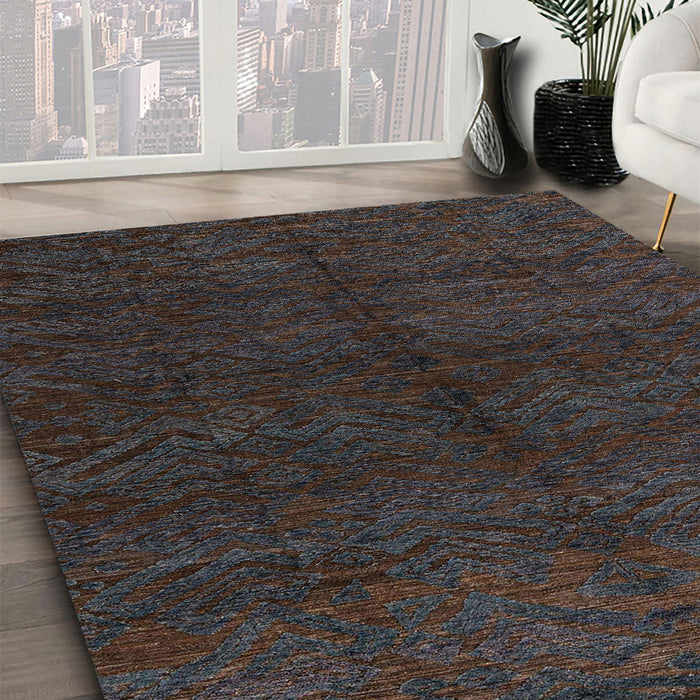 Abstract Gray Modern Rug in Family Room, abs4542