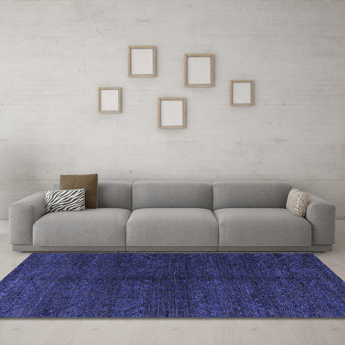 Machine Washable Abstract Blue Modern Rug in a Living Room, wshabs4542blu