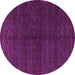 Round Machine Washable Abstract Pink Modern Rug, wshabs4542pnk