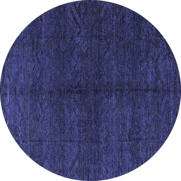 Round Abstract Blue Modern Rug, abs4542blu