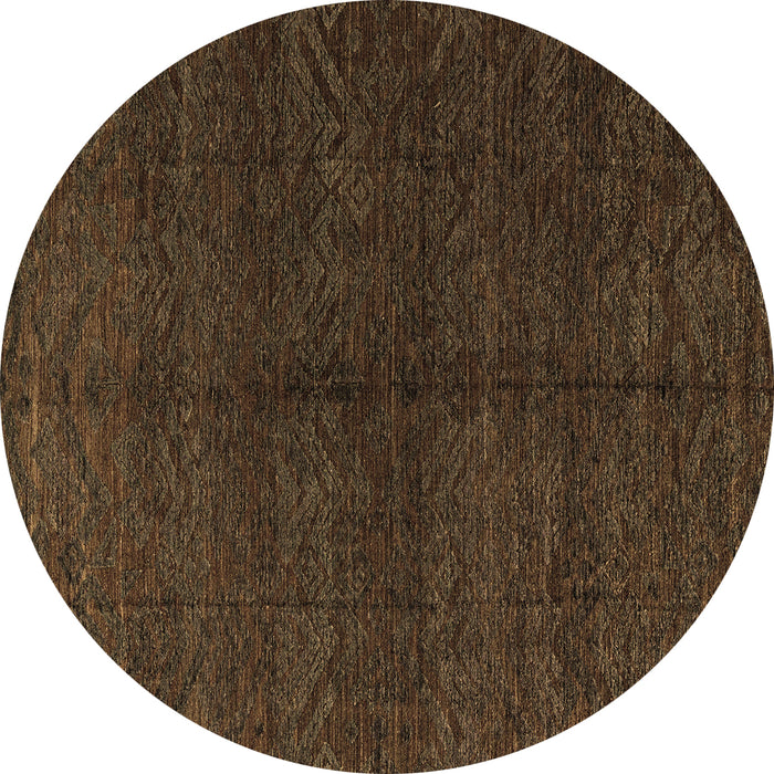 Round Machine Washable Abstract Brown Modern Rug, wshabs4542brn