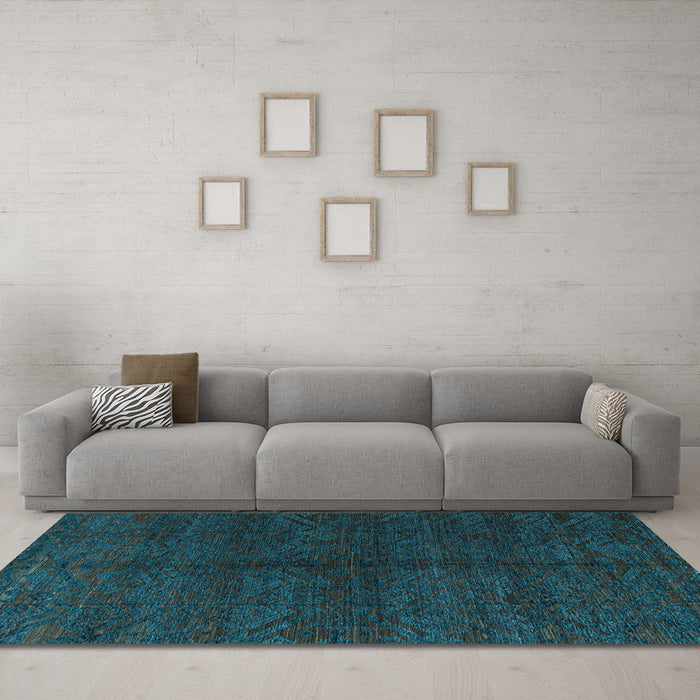 Machine Washable Abstract Light Blue Modern Rug in a Living Room, wshabs4542lblu