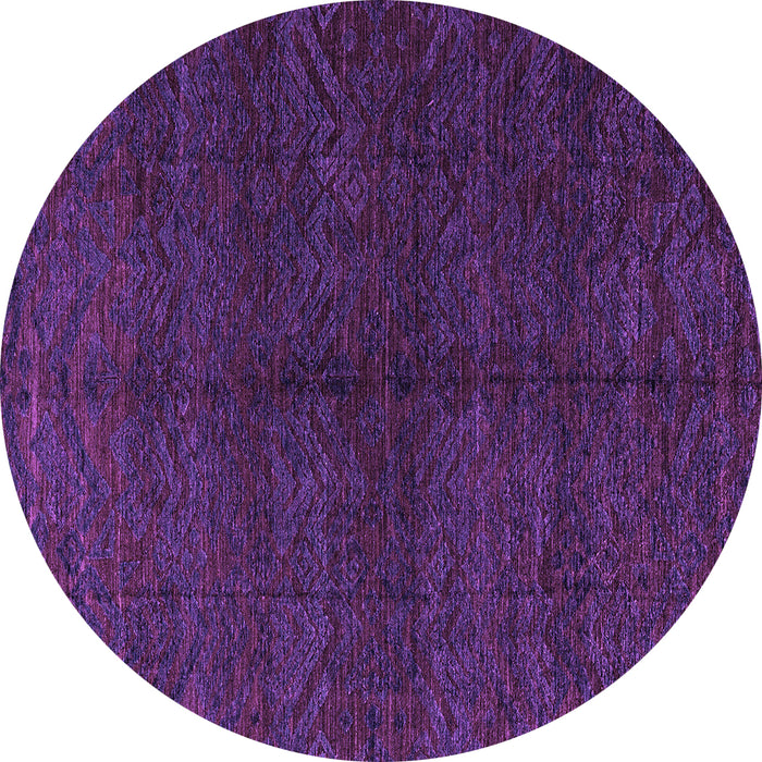 Round Abstract Purple Modern Rug, abs4542pur