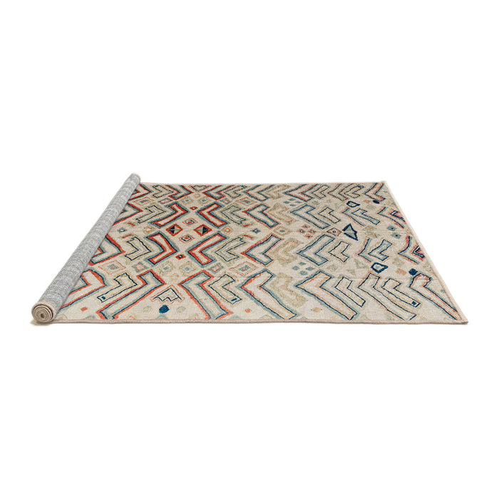 Sideview of Machine Washable Abstract Dark Almond Brown Rug, wshabs4543