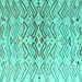 Square Machine Washable Abstract Turquoise Modern Area Rugs, wshabs4543turq