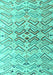 Machine Washable Abstract Turquoise Modern Area Rugs, wshabs4543turq