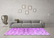 Machine Washable Abstract Purple Modern Area Rugs in a Living Room, wshabs4543pur