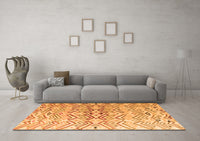 Machine Washable Abstract Orange Modern Rug, wshabs4543org