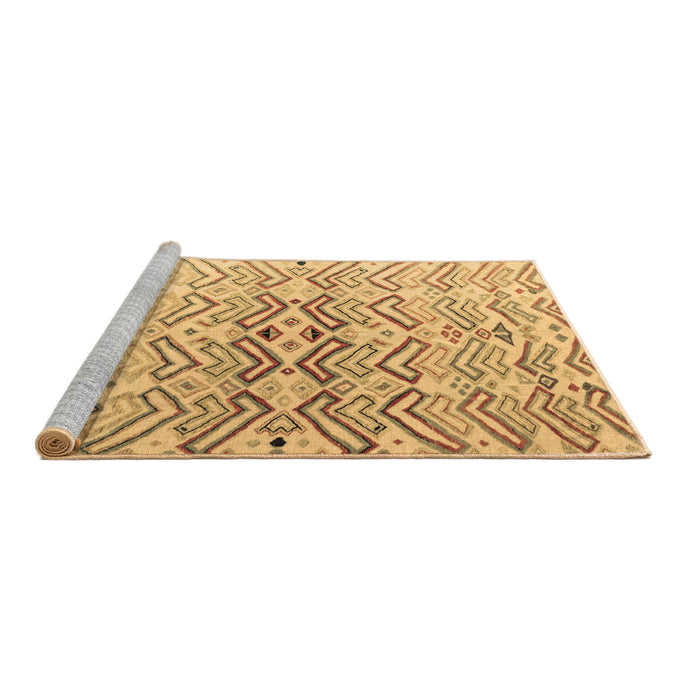 Sideview of Machine Washable Abstract Brown Modern Rug, wshabs4543brn