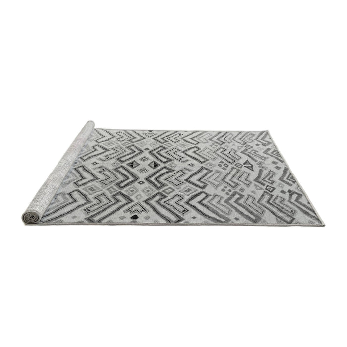 Sideview of Machine Washable Abstract Gray Modern Rug, wshabs4543gry
