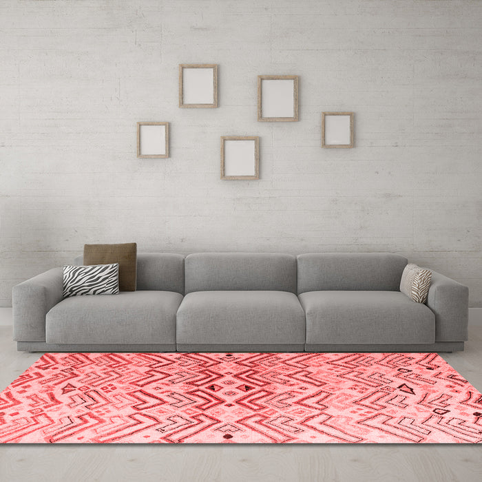 Modern Red Washable Rugs