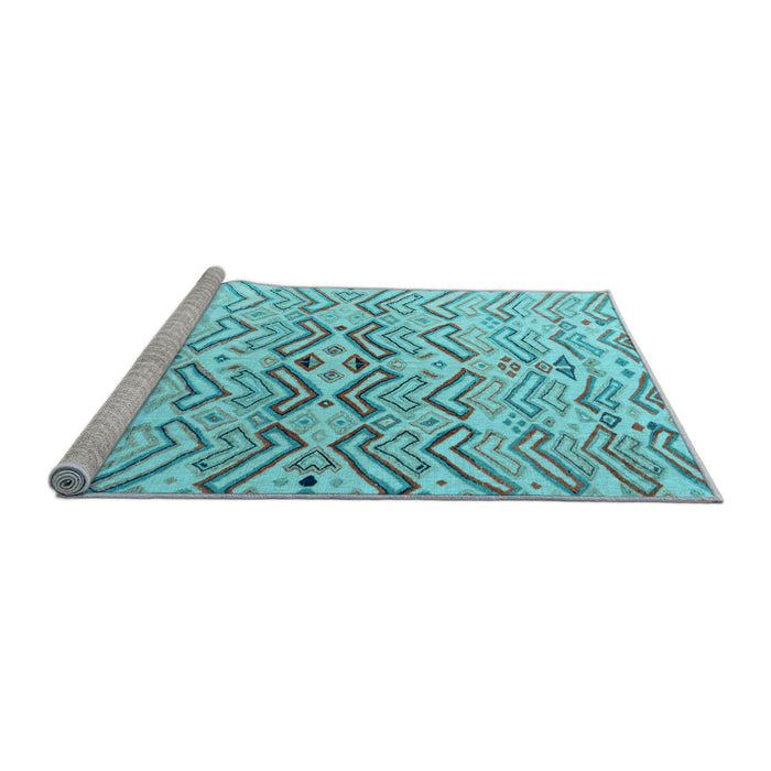 Sideview of Machine Washable Abstract Light Blue Modern Rug, wshabs4543lblu