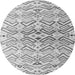 Round Machine Washable Abstract Gray Modern Rug, wshabs4543gry