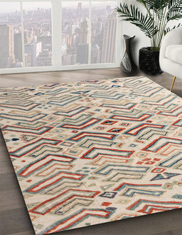 Machine Washable Abstract Dark Almond Brown Rug in a Family Room, wshabs4543