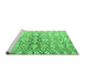 Sideview of Machine Washable Abstract Emerald Green Modern Area Rugs, wshabs4543emgrn