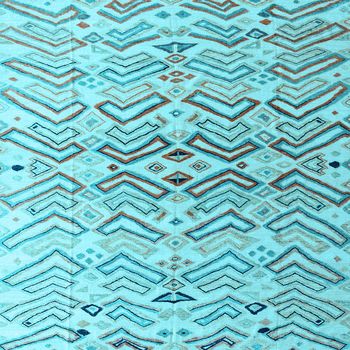Square Abstract Light Blue Modern Rug, abs4543lblu