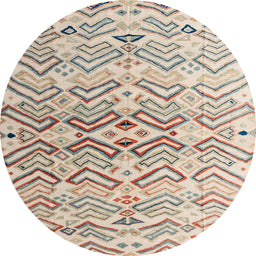 Round Abstract Dark Almond Brown Modern Rug, abs4543