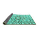 Sideview of Abstract Turquoise Modern Rug, abs4543turq