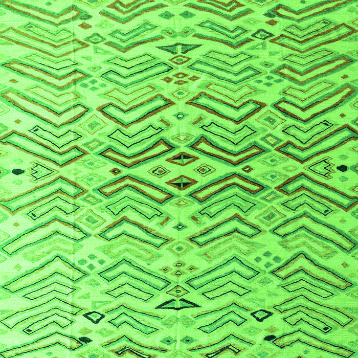 Square Abstract Green Modern Rug, abs4543grn