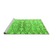 Sideview of Machine Washable Abstract Green Modern Area Rugs, wshabs4543grn