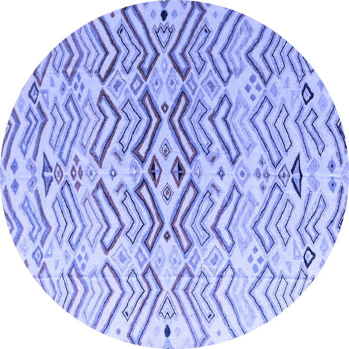 Round Abstract Blue Modern Rug, abs4543blu